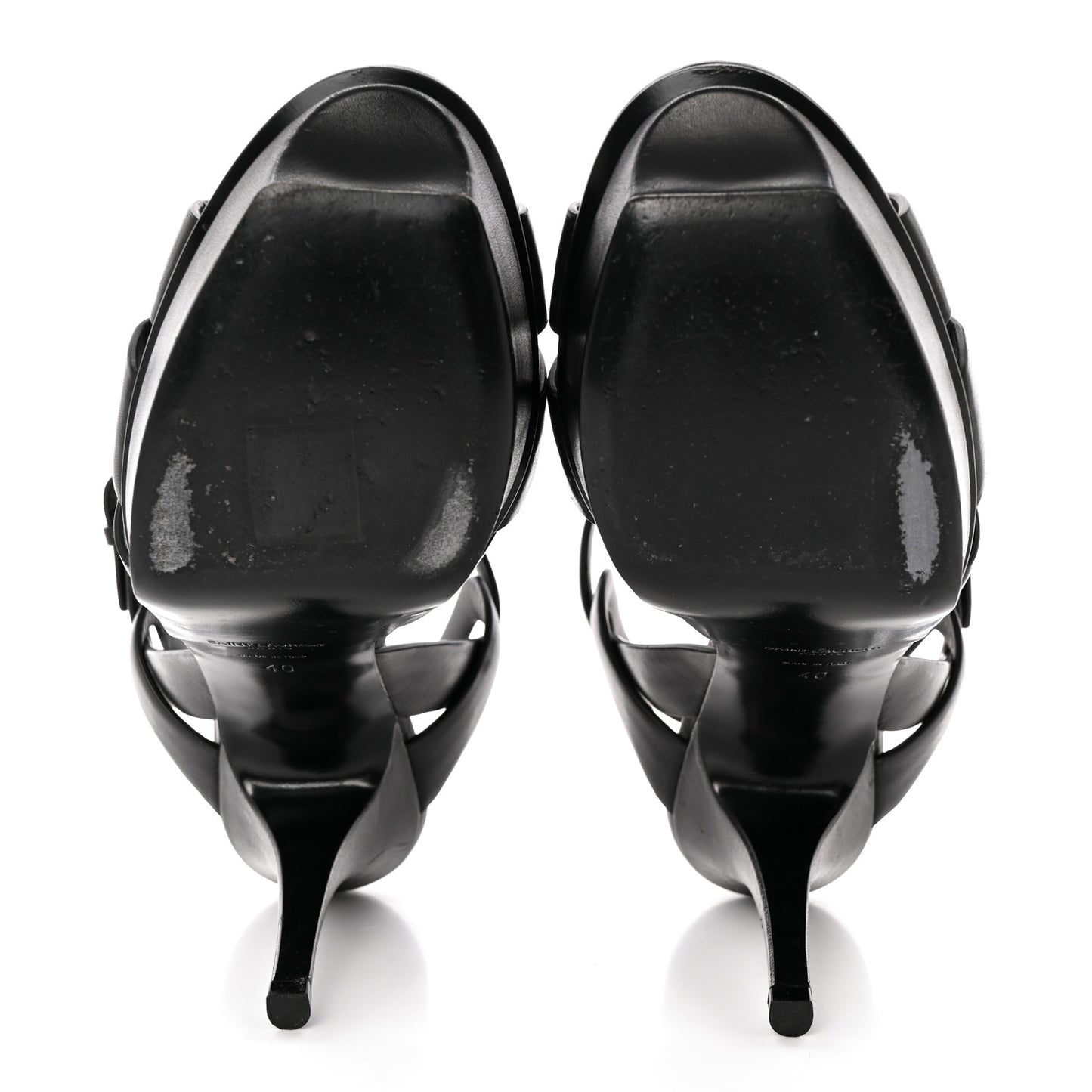 Calfskin Tribute 75 Platform Sandals 40 Black