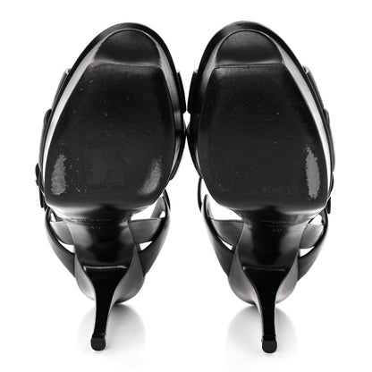 Saint Laurent Calfskin Tribute 75 Platform Sandals 40 Black 5 of 14