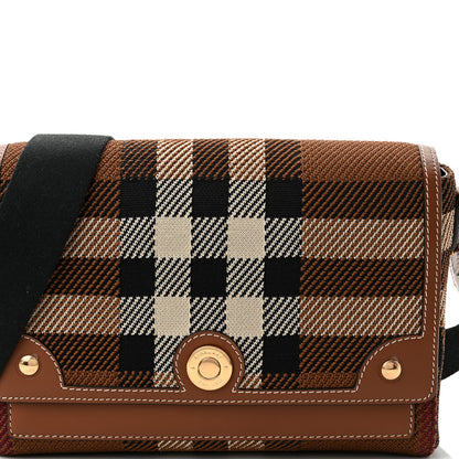 Burberry Calfskin Exaggerated Check Note Crossbody Bag Dark Birch Brown 8 of 10