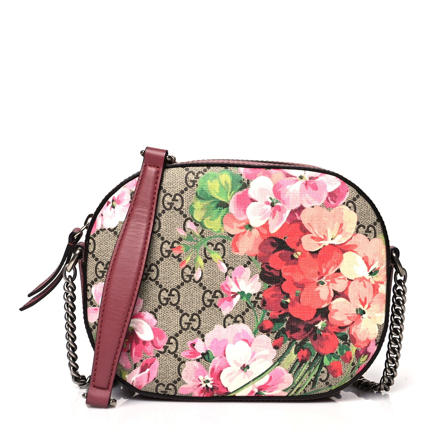 Gucci GG Supreme Monogram Blooms Mini Chain Shoulder Bag Beige Multicolor Dry Rose 1 of 10
