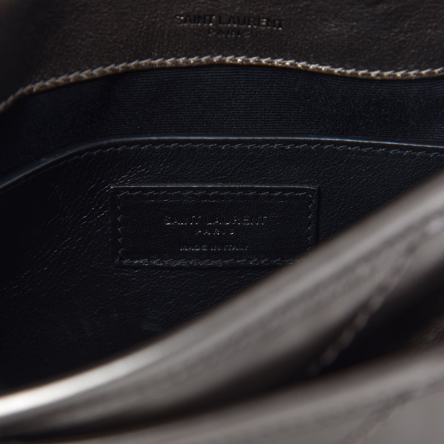 Saint Laurent Crinkled Calfskin Matelasse Monogram Baby Niki Chain Satchel Platinum 8 of 11