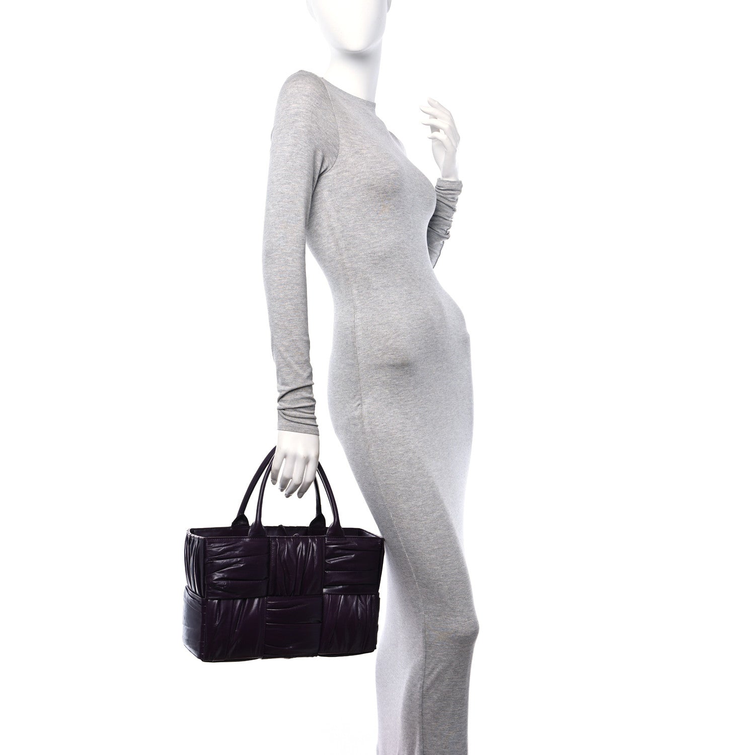Bottega Veneta Foulard Intrecciato Pleated Medium Arco Tote Dark Mystic 2 of 11