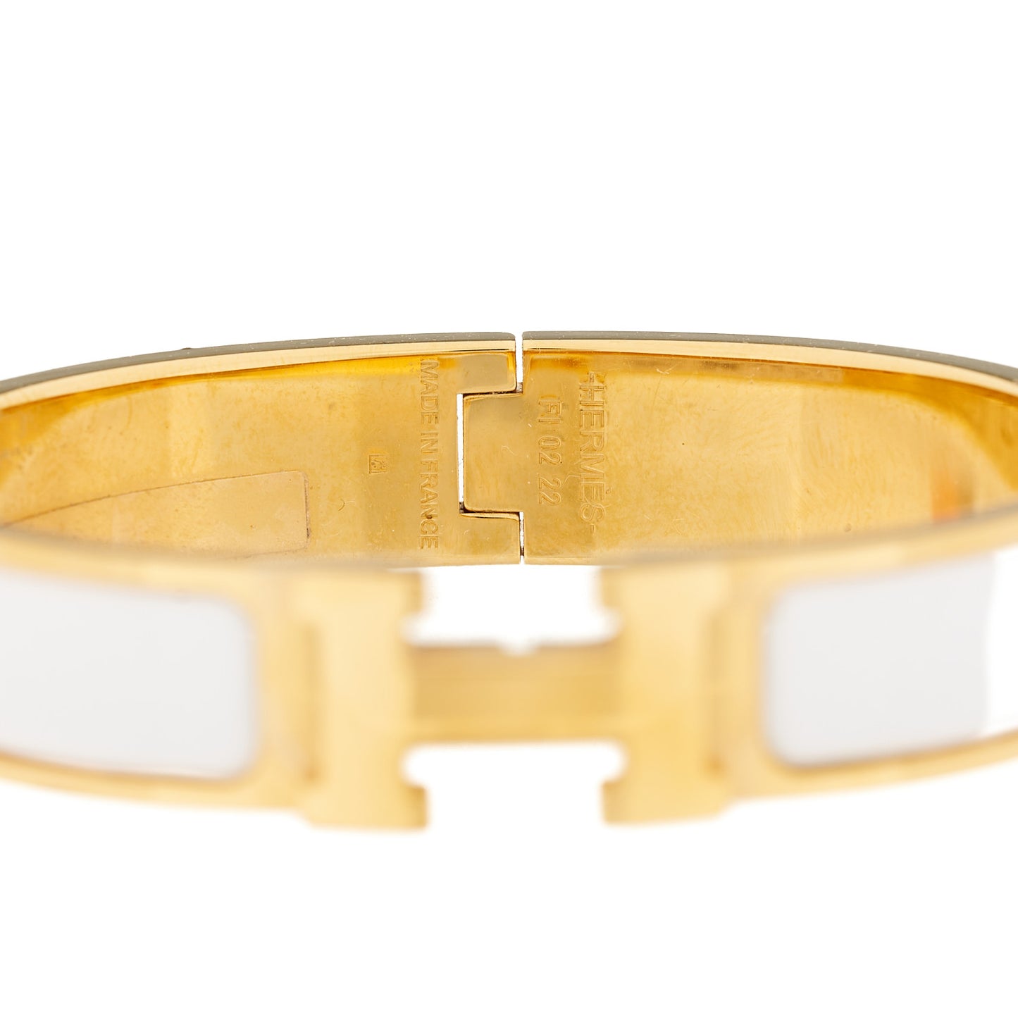 Enamel Narrow Clic Clac H Bracelet PM White