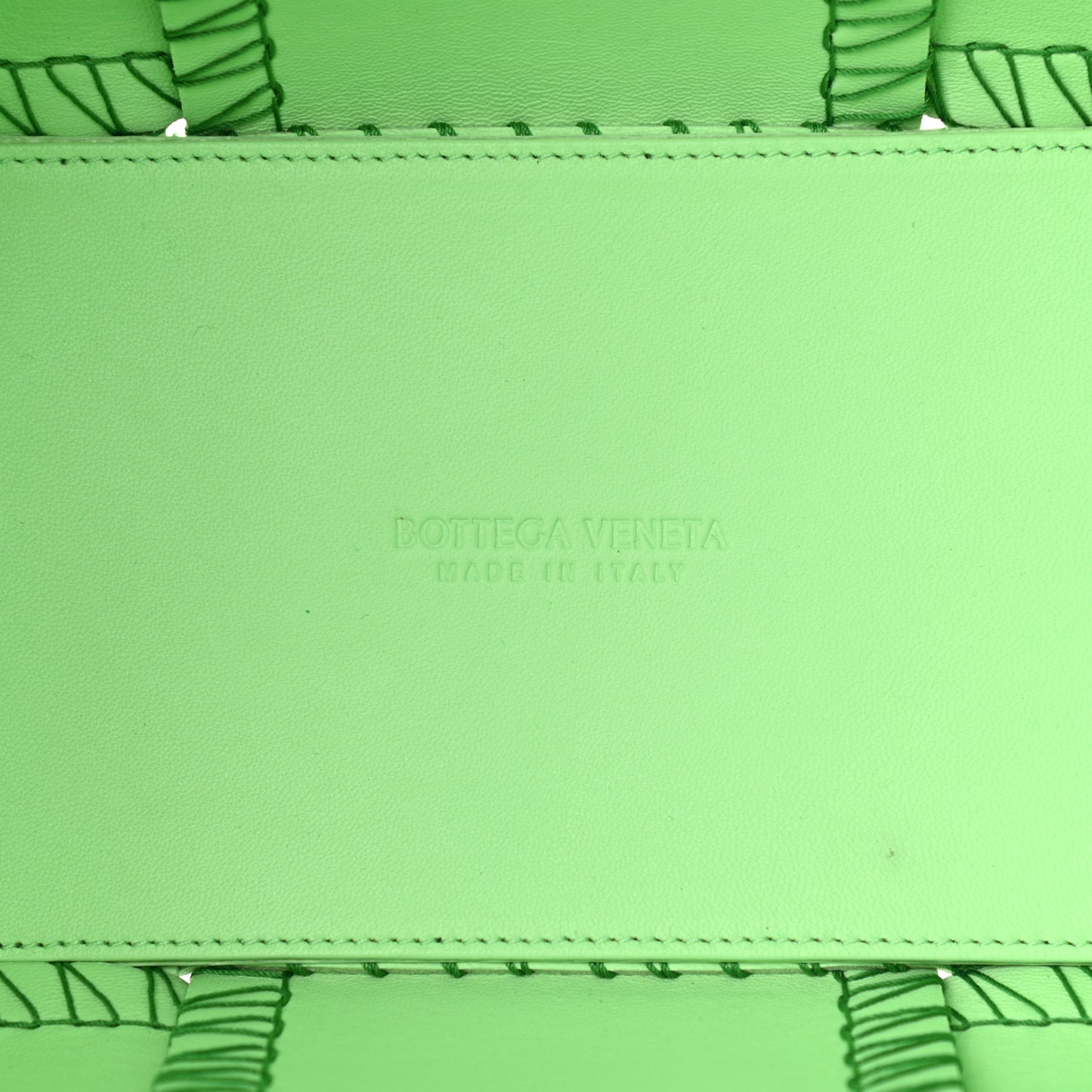Nappa Maxi Intrecciato Overlock Stitched Small Arco Tote Wasabi Parakeet