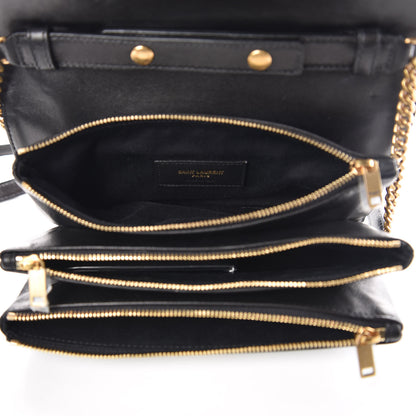 Saint Laurent Lambskin Diamond Quilted Monogram Angie Chain Bag Black 7 of 16