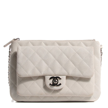 Chanel Iridescent Caviar Daily Zip Crossbody White 1 of 8