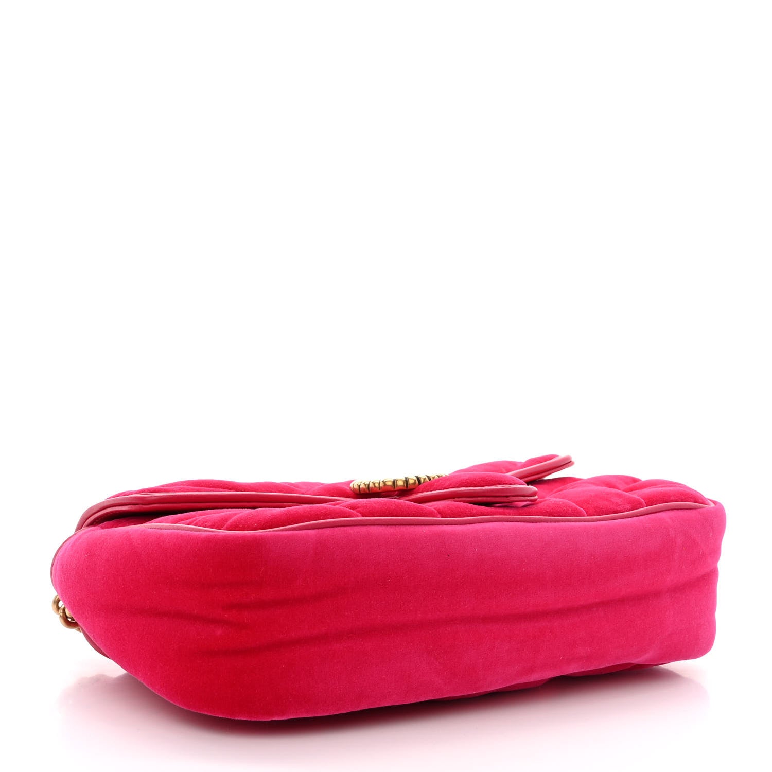 Gucci Velvet Matelasse Double G Studs Small Torchon GG Marmont Shoulder Bag Raspberry Rose 4 of 10