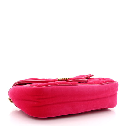 Gucci Velvet Matelasse Double G Studs Small Torchon GG Marmont Shoulder Bag Raspberry Rose 4 of 10