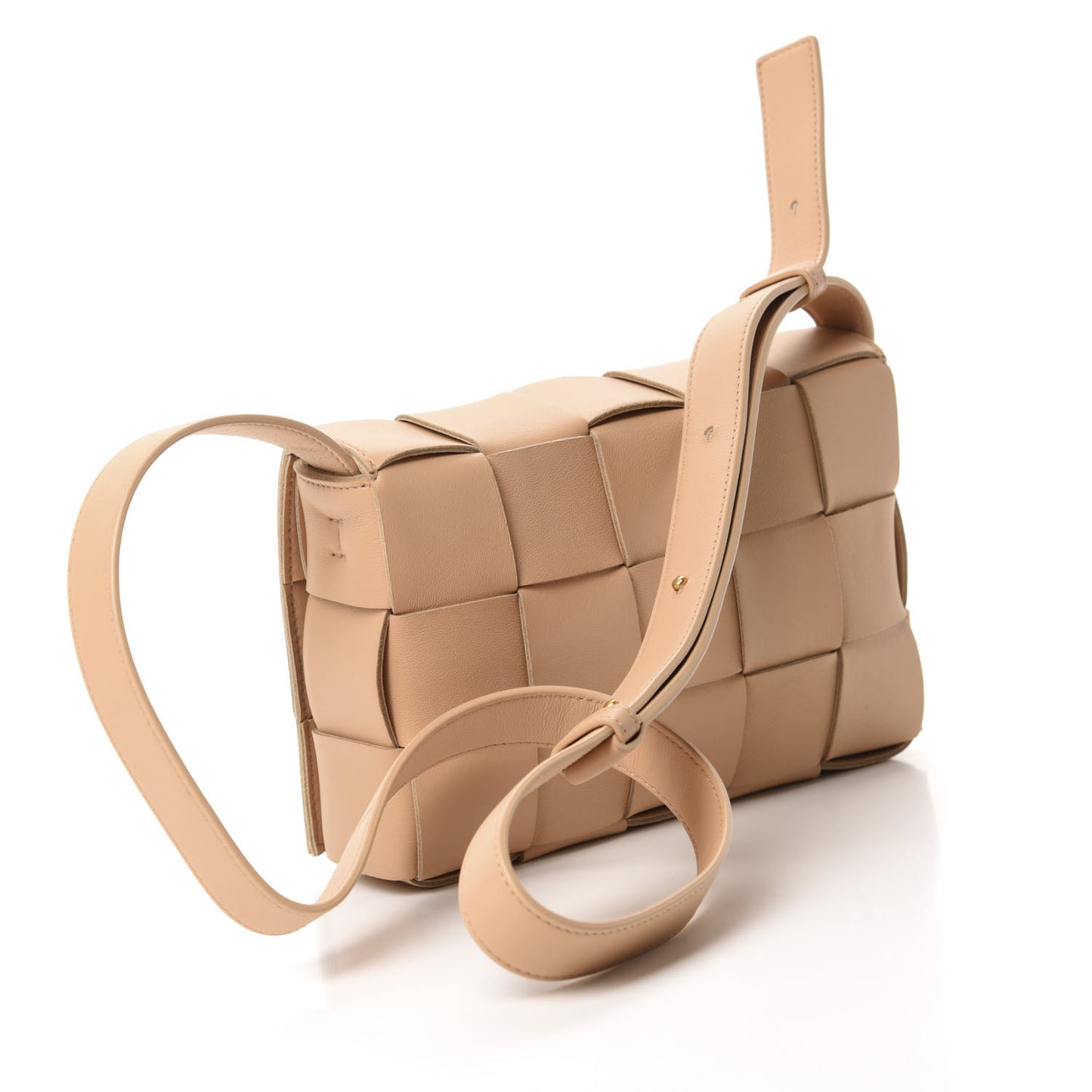 Nappa Maxi Intreccio Cassette Bag Almond