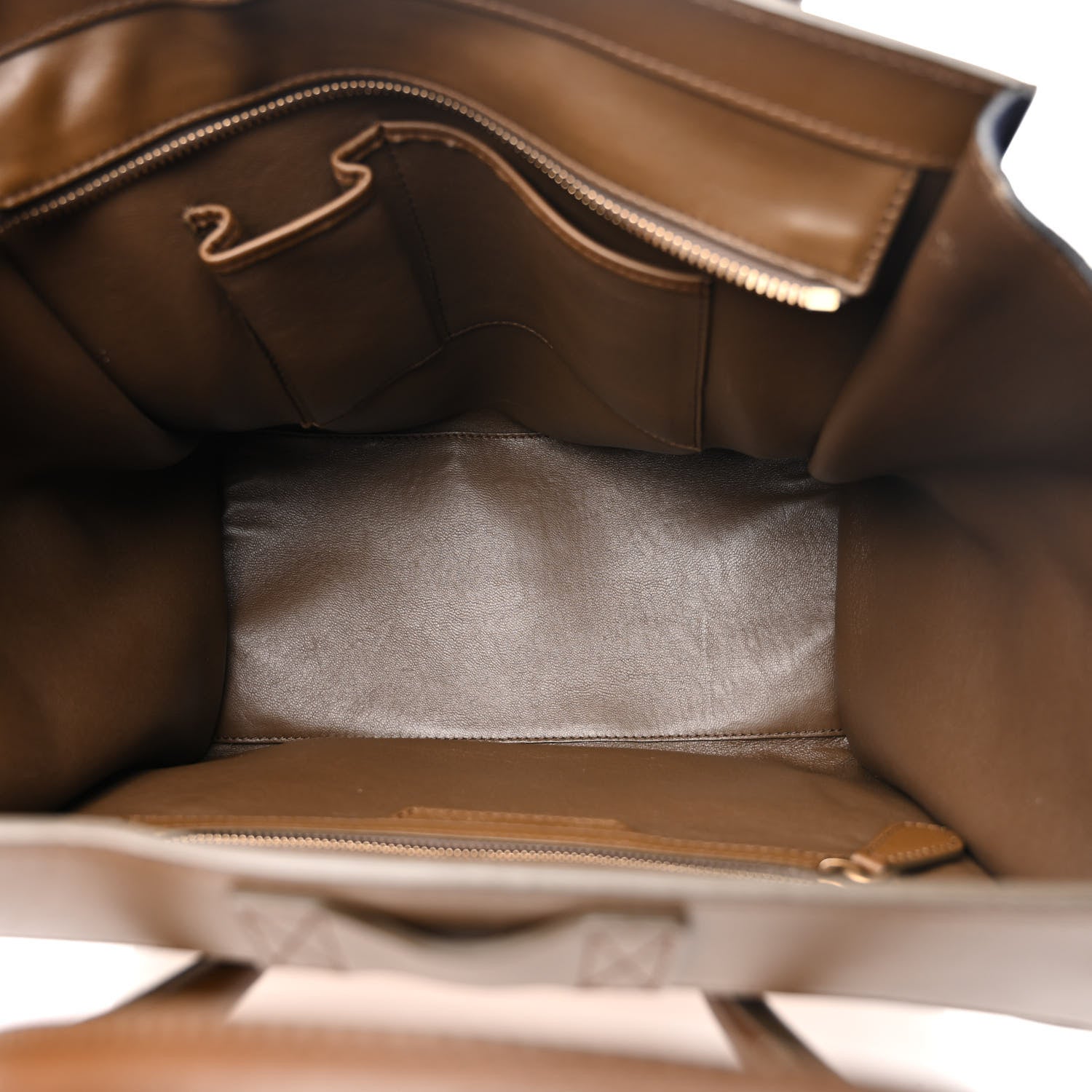 Celine Textured Calfskin Suede Tri-color Mini Luggage Cream 5 of 17