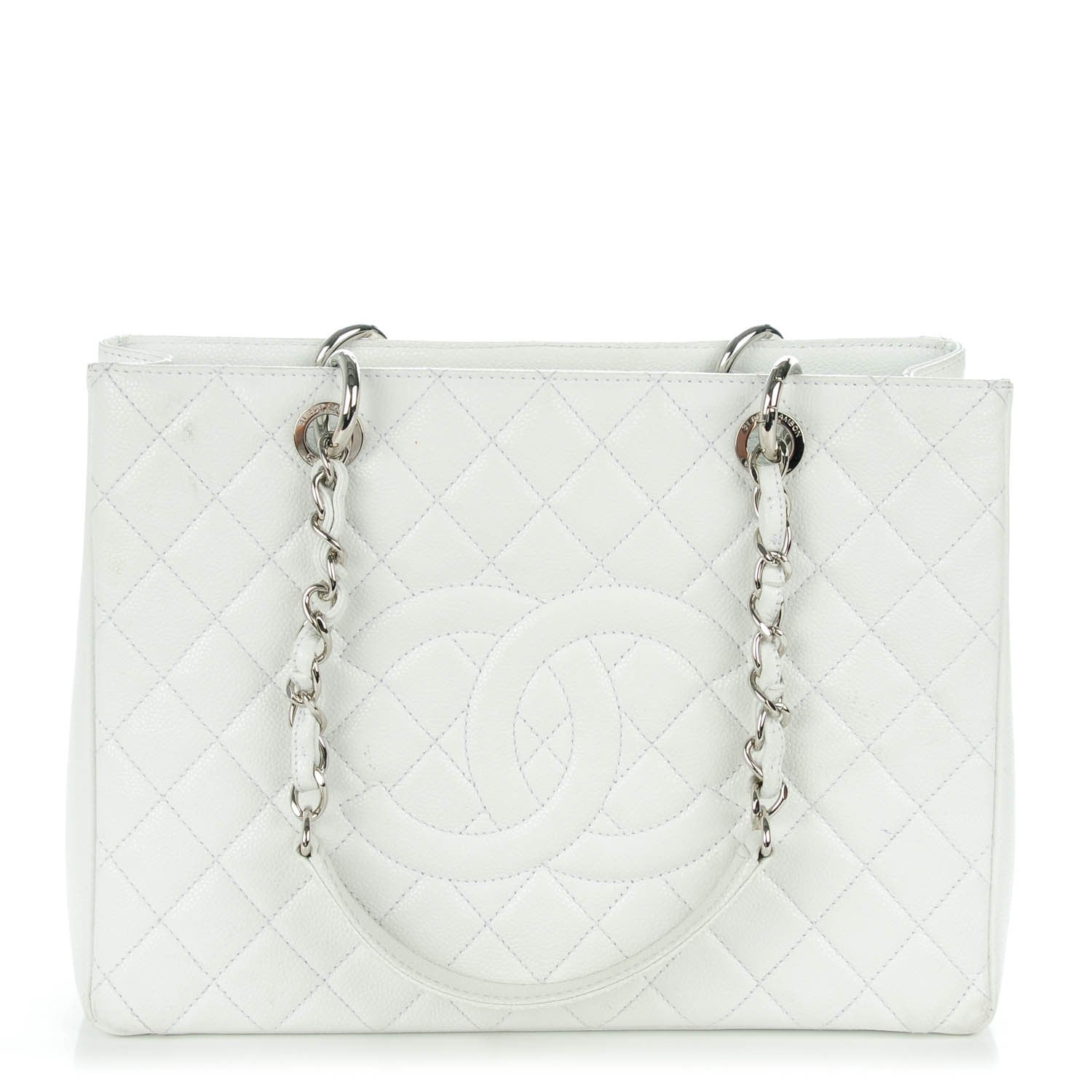 Chanel Caviar Quilted Grand Shopping Tote GST White 1 of 8