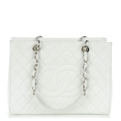 Chanel Caviar Quilted Grand Shopping Tote GST White 1 of 8
