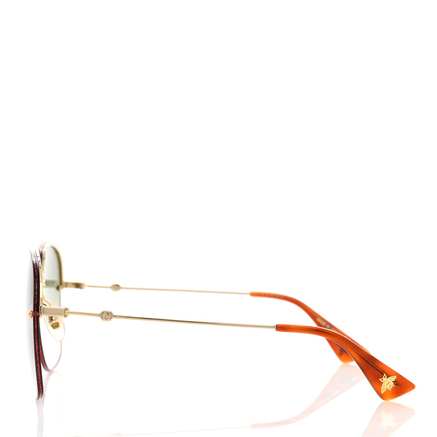 Gucci Square Frame Sunglasses GG0228S Gold Red 3 of 8
