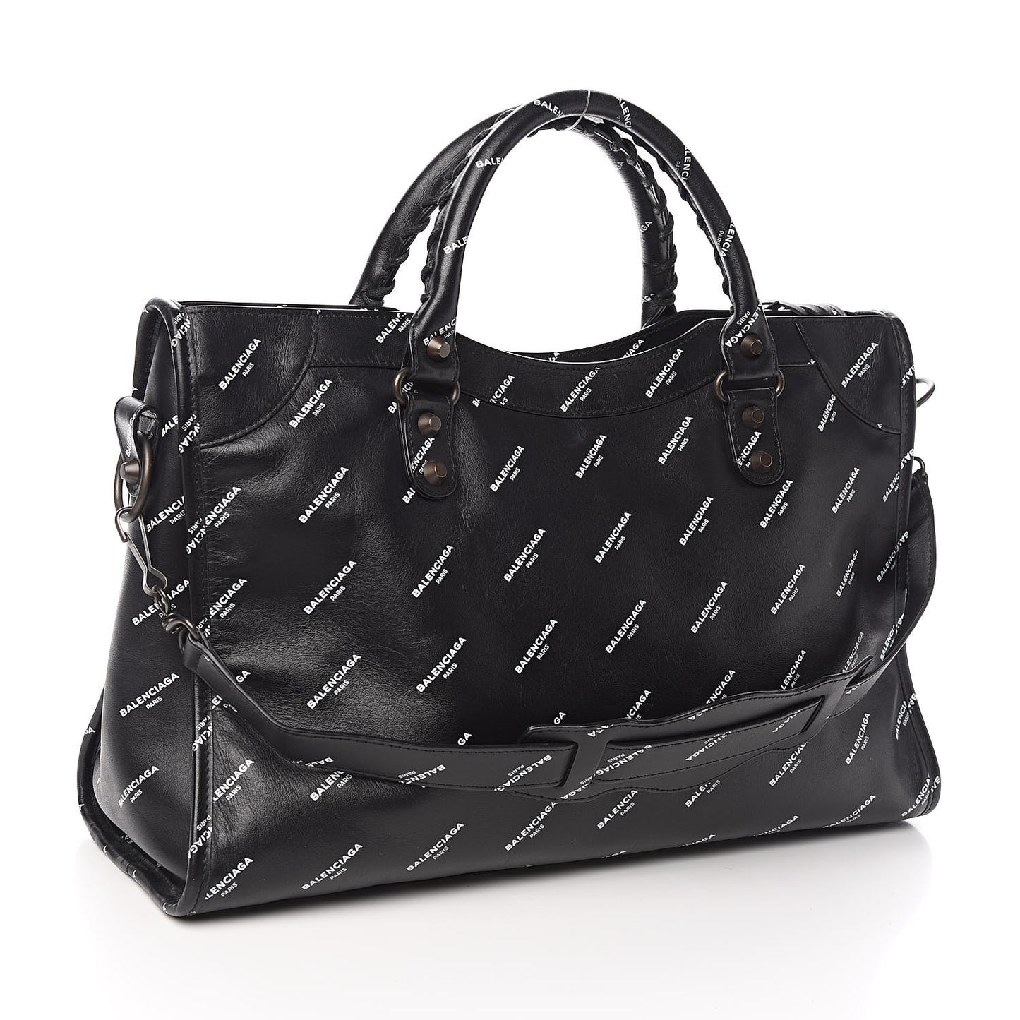 Veau Allover Logo Classic Hardware City Black White