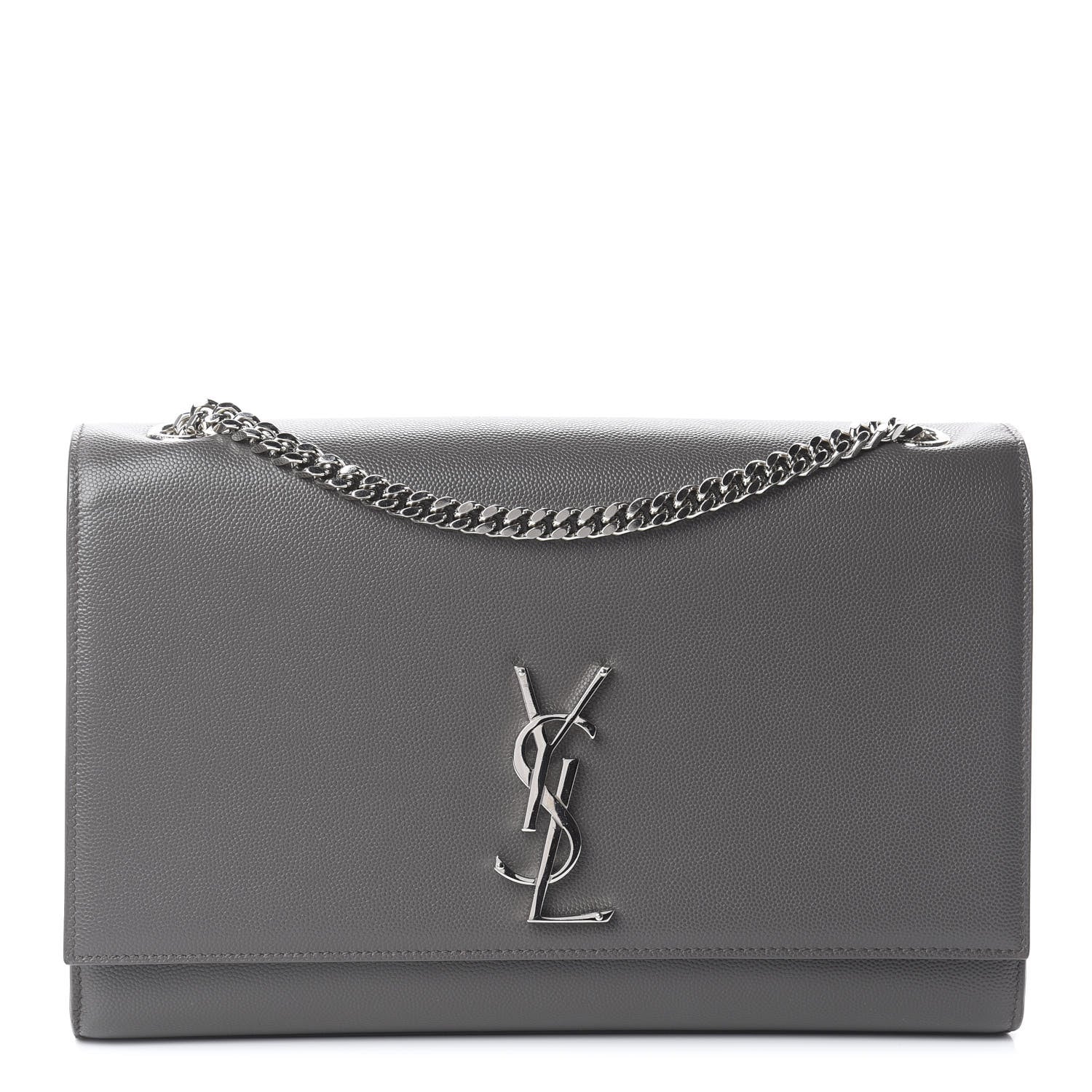 Saint Laurent Grain De Poudre Large Classic Monogram Kate Satchel Earth 1 of 8
