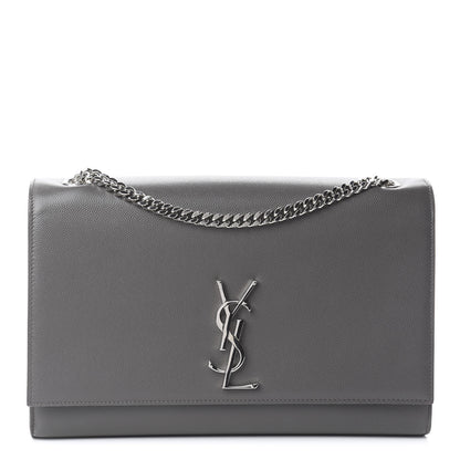 Saint Laurent Grain De Poudre Large Classic Monogram Kate Satchel Earth 1 of 8