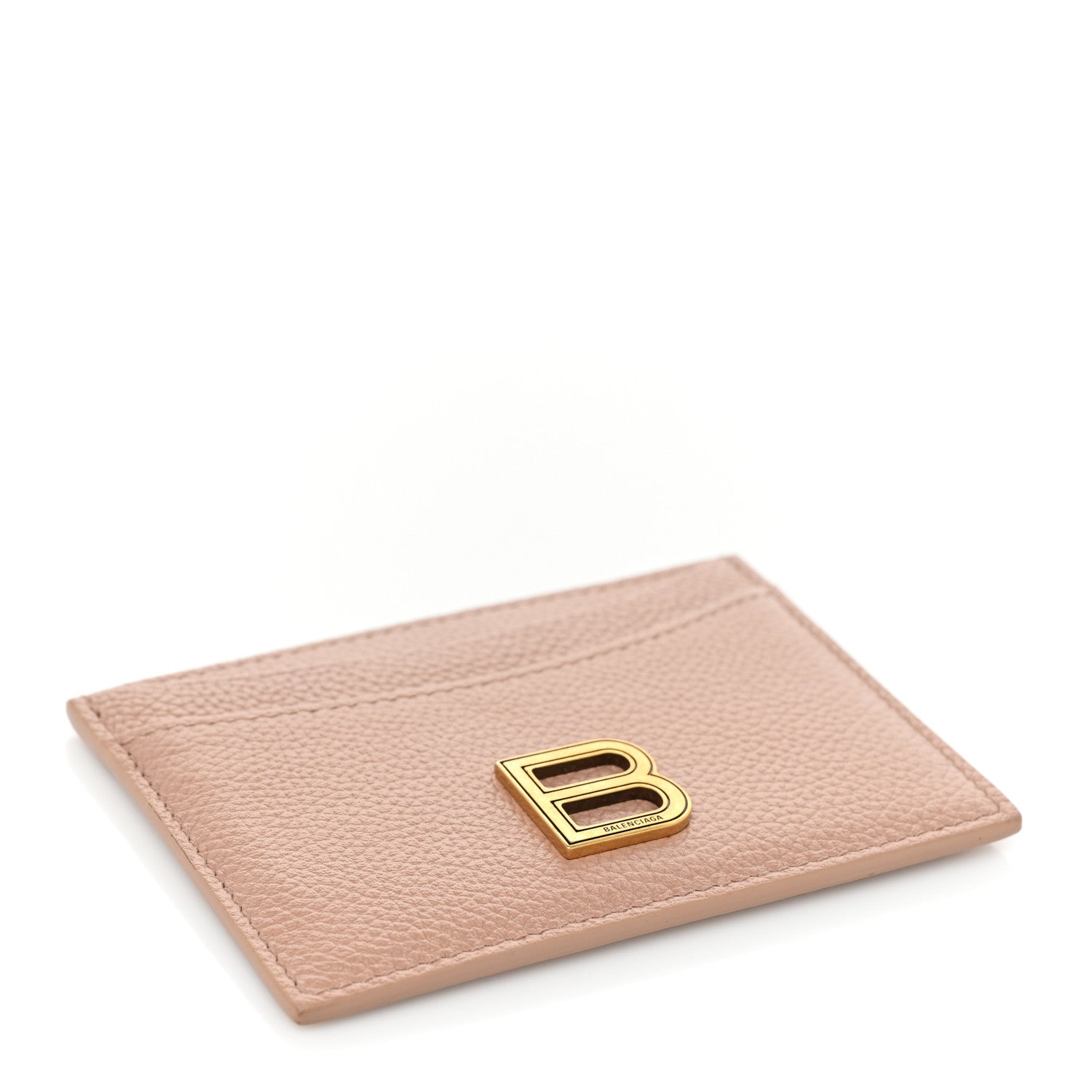 Balenciaga Grained Calfskin Hourglass Card Holder Nude Beige 4 of 10