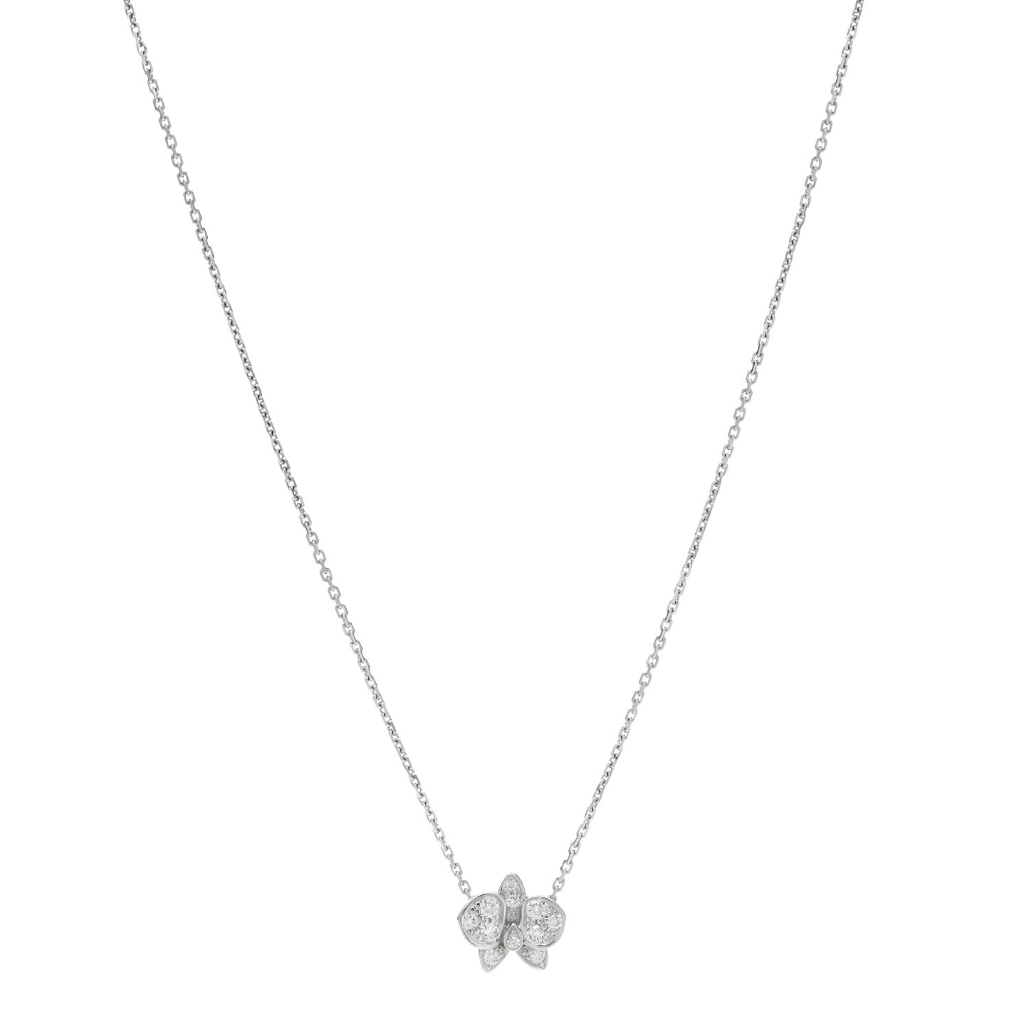18K White Gold Diamond Caresse D'Orchidees Par Cartier Necklace