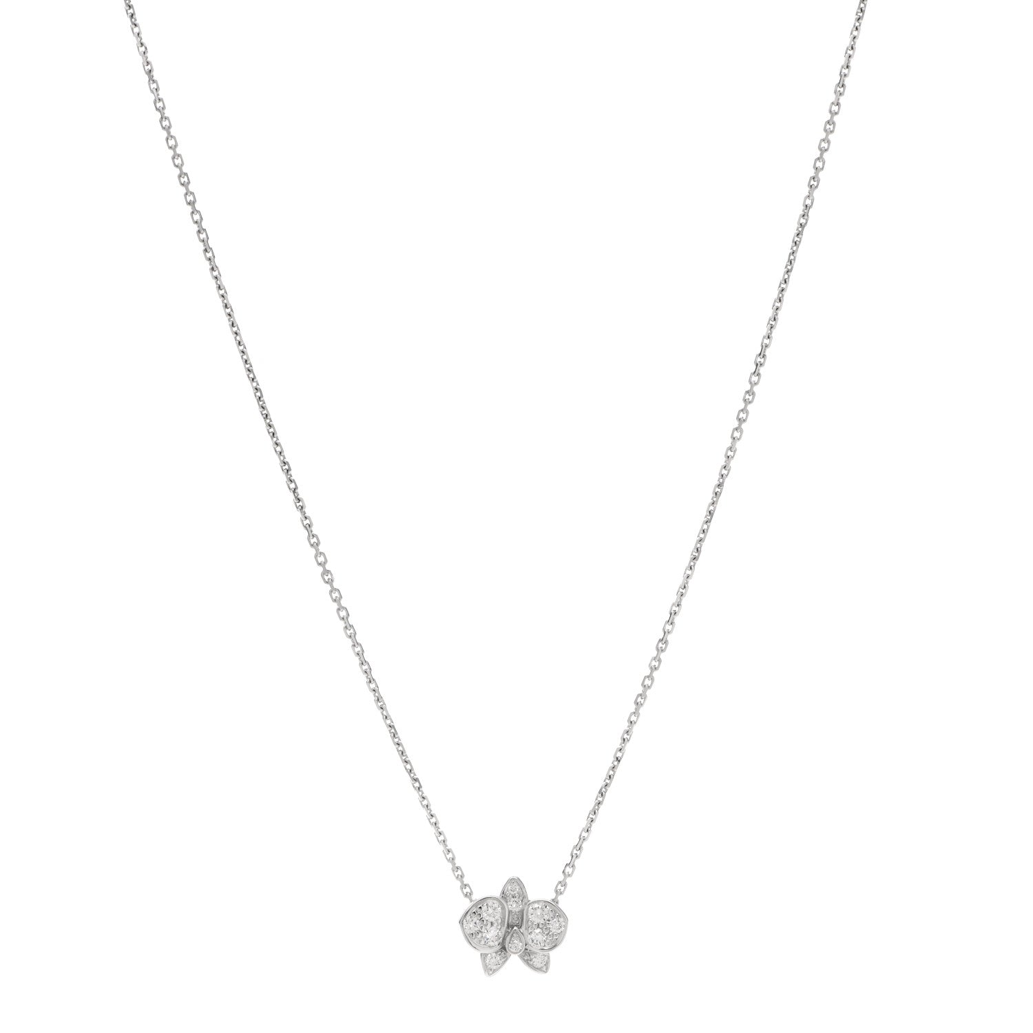 Cartier 18K White Gold Diamond Caresse D'Orchidees Par Cartier Necklace 1 of 6