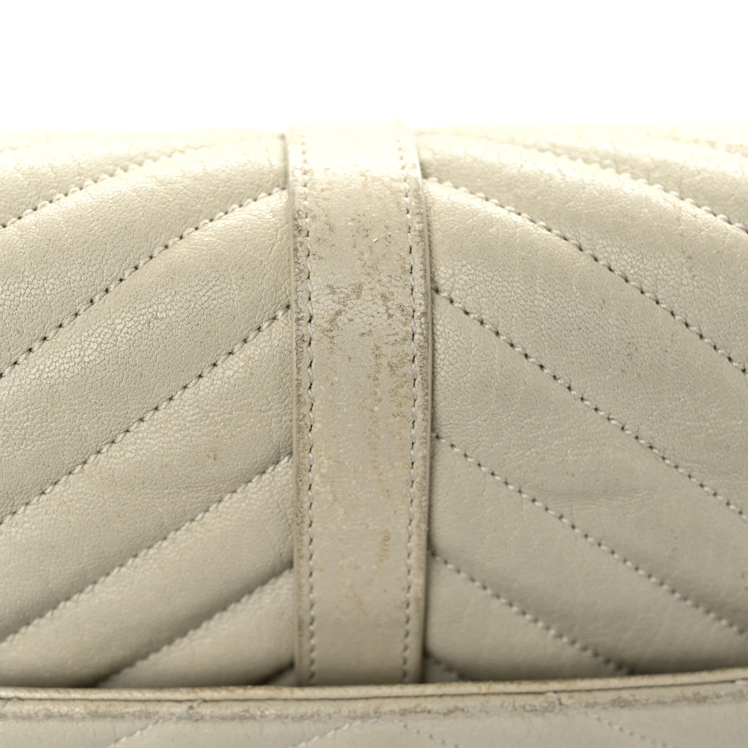 Saint Laurent Sheepskin Matelasse Chevron Monogram Large College Satchel Cream Soft 19 of 21