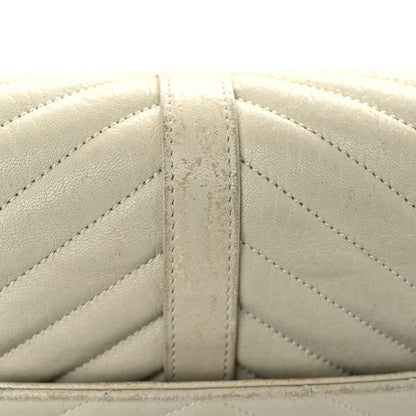 Saint Laurent Sheepskin Matelasse Chevron Monogram Large College Satchel Cream Soft 19 of 21