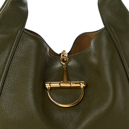 Gucci Grained Calfskin Softbit Maxi Shoulder Bag Forest Green 9 of 11