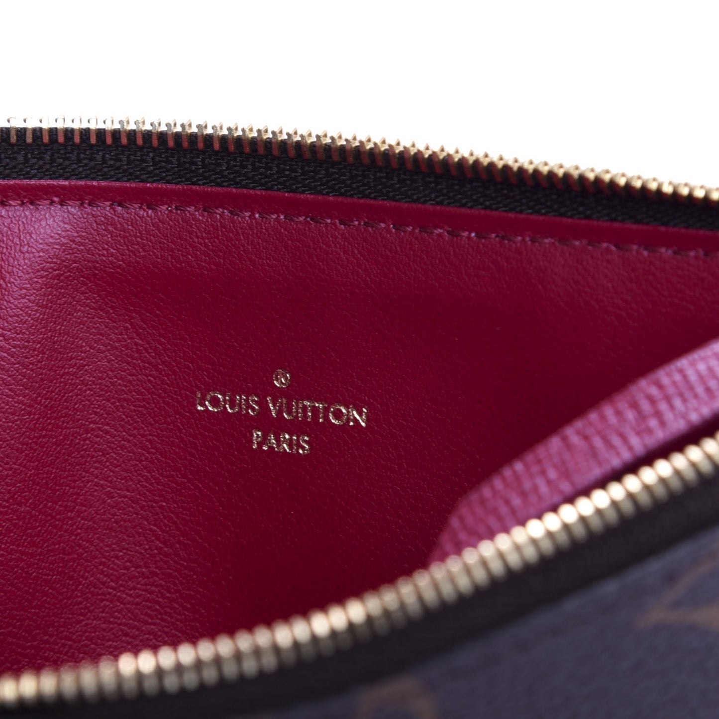 Monogram Felicie Chain Wallet Zippered Insert Fuchsia