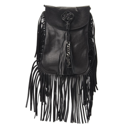 Saint Laurent Lambskin Fringe Small Anita Crossbody Bag Black 1 of 8