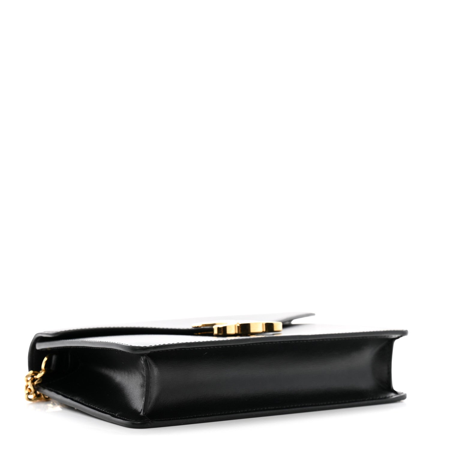 Celine Shiny Calfskin Triomphe Margo Wallet on Chain Black 4 of 11