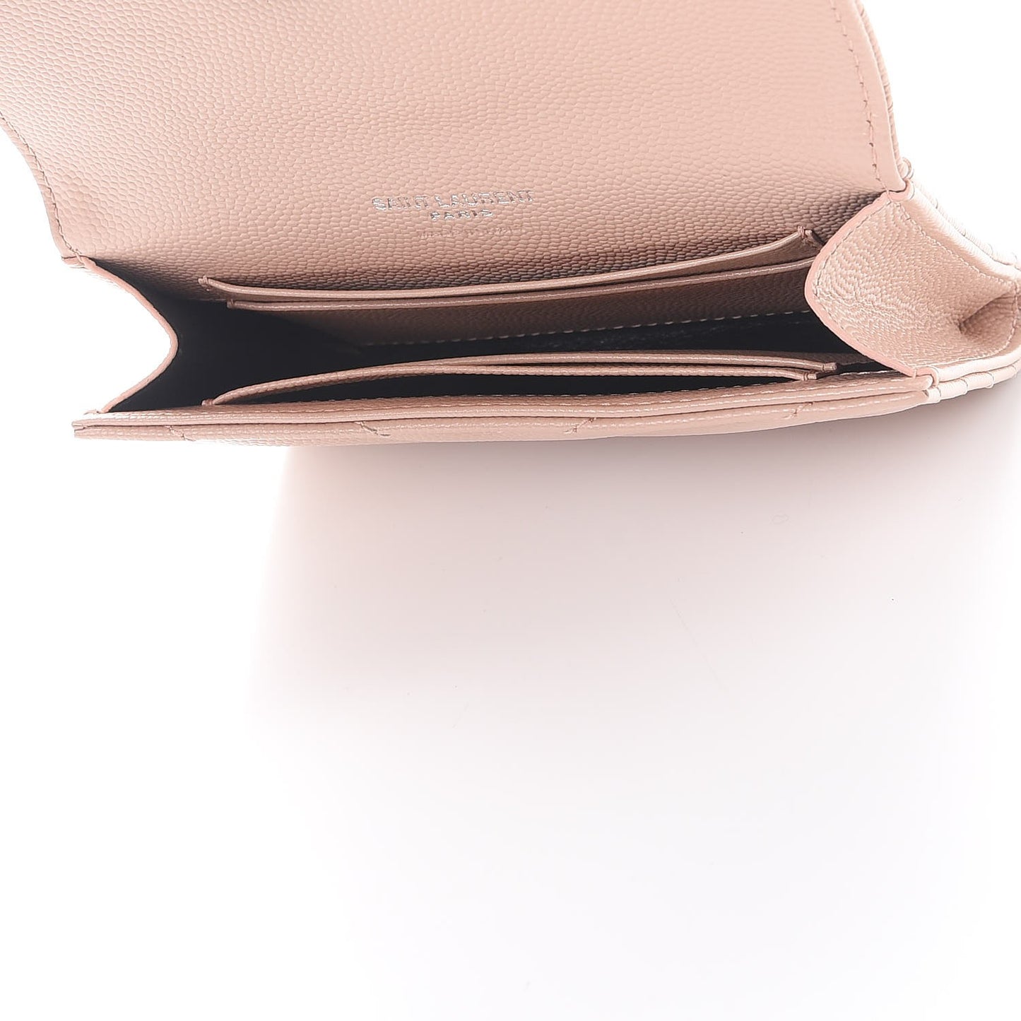 Grain De Poudre Matelasse Chevron Small Monogram Envelope Wallet Pale Blush
