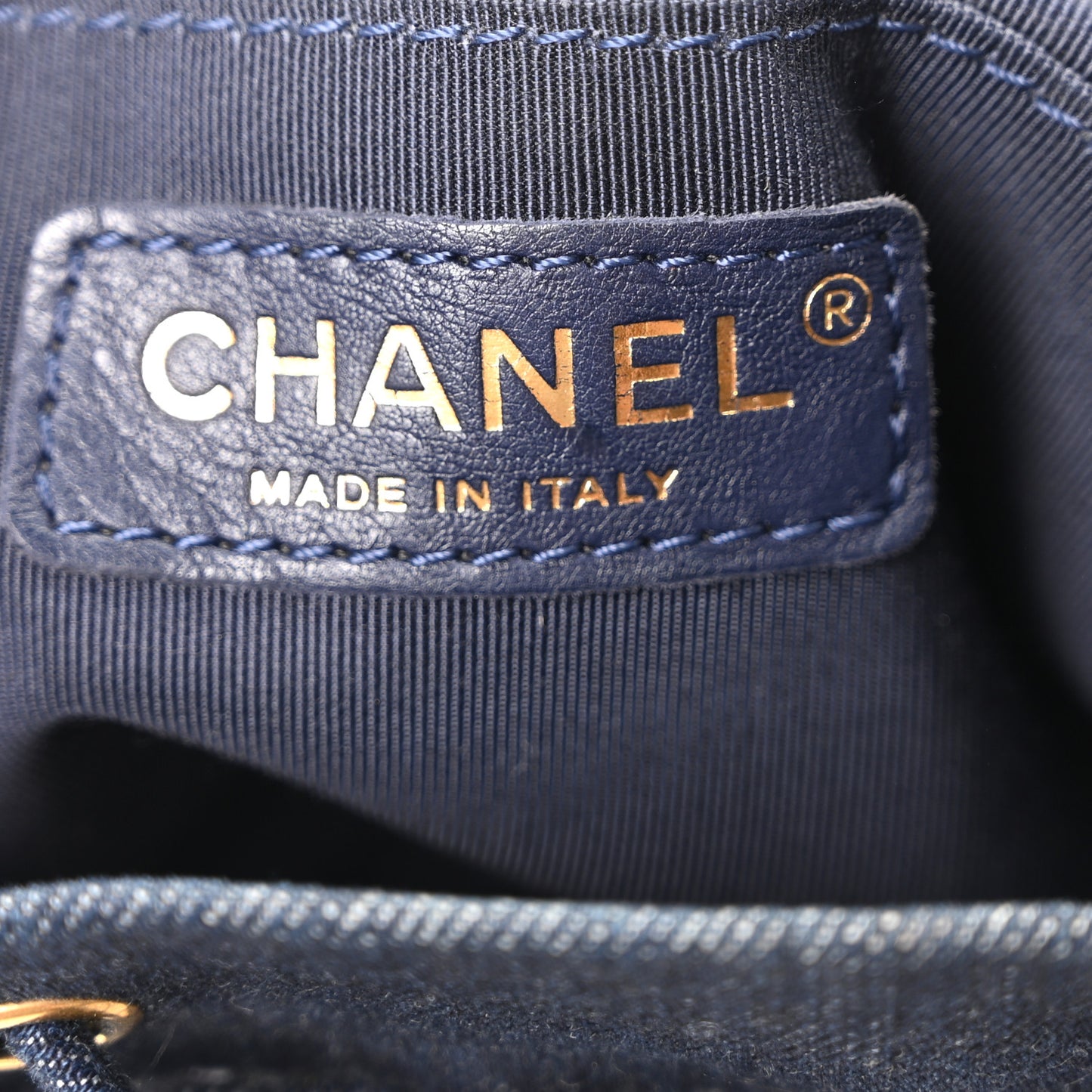 Washed Denim Quilted Small Urban Spirit Backpack Dark Blue