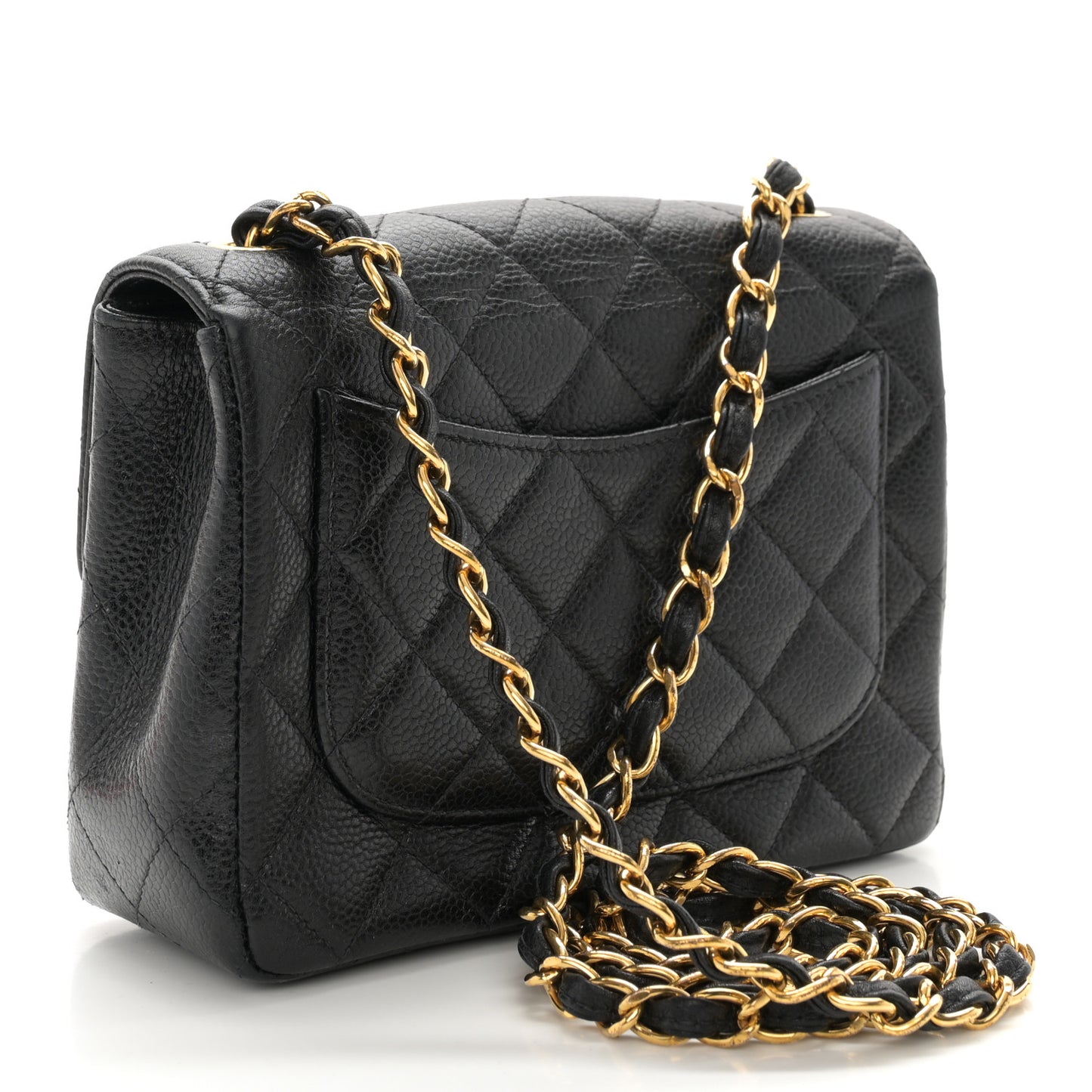 Caviar Quilted Mini Square Flap Black