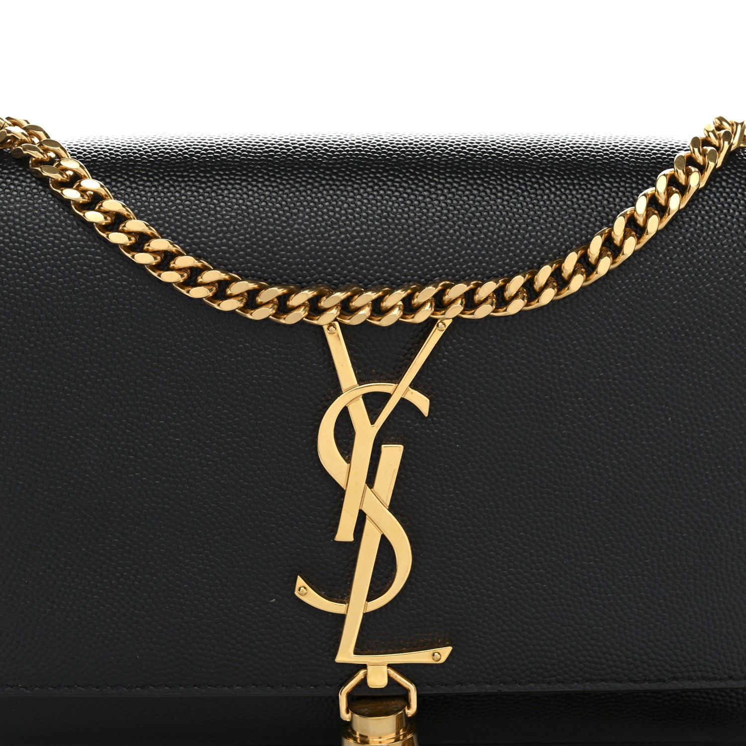 Saint Laurent Grain De Poudre Small Classic Monogram Kate Tassel Satchel Black 8 of 11