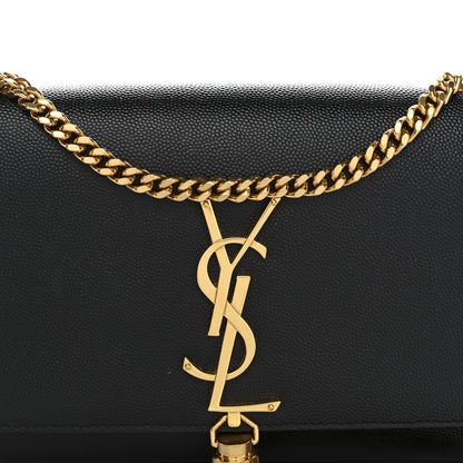 Saint Laurent Grain De Poudre Small Classic Monogram Kate Tassel Satchel Black 8 of 11