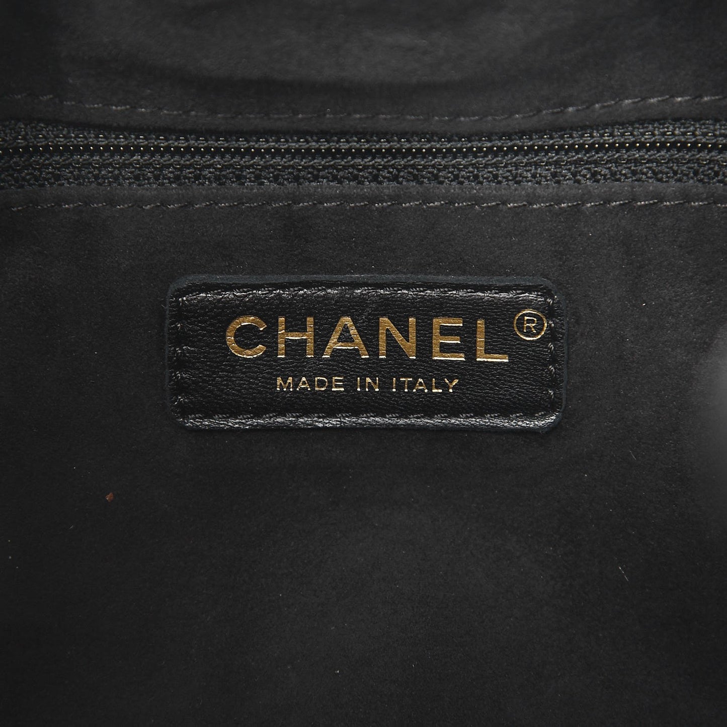 Calfskin Stitched Medium Drawstring CC Bag Black