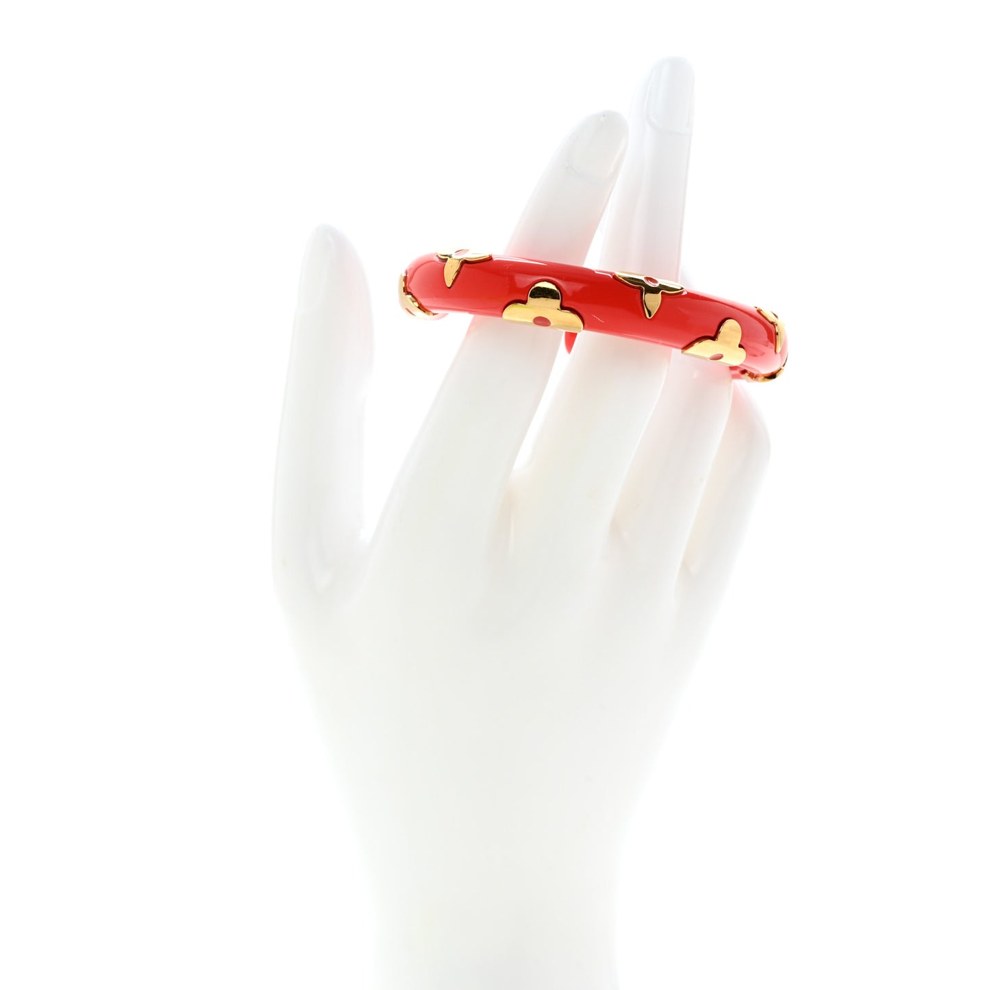 Resin Daily Monogram Bracelet M Red