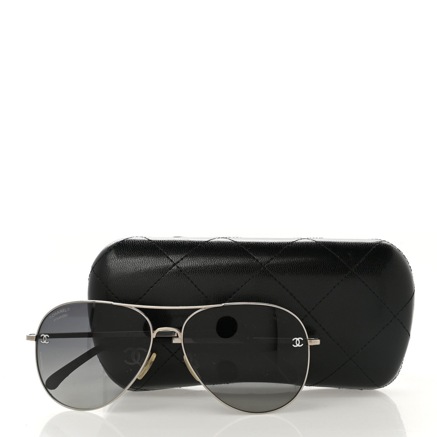 Chanel Metal Polarized Aviator CC Sunglasses 4189-T-Q Gold 8 of 8