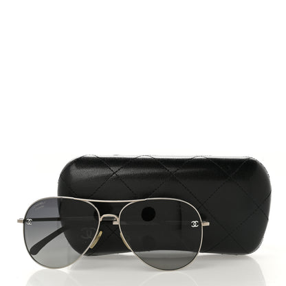 Chanel Metal Polarized Aviator CC Sunglasses 4189-T-Q Gold 8 of 8