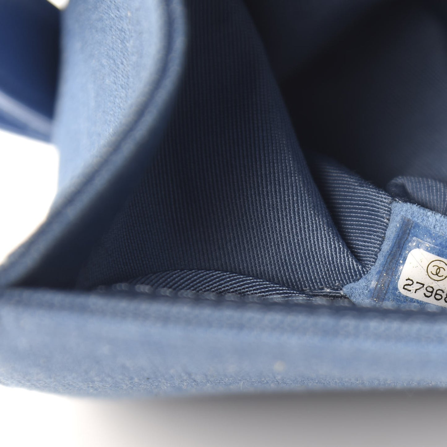 Denim Pleated Medium Boy Flap Light Blue