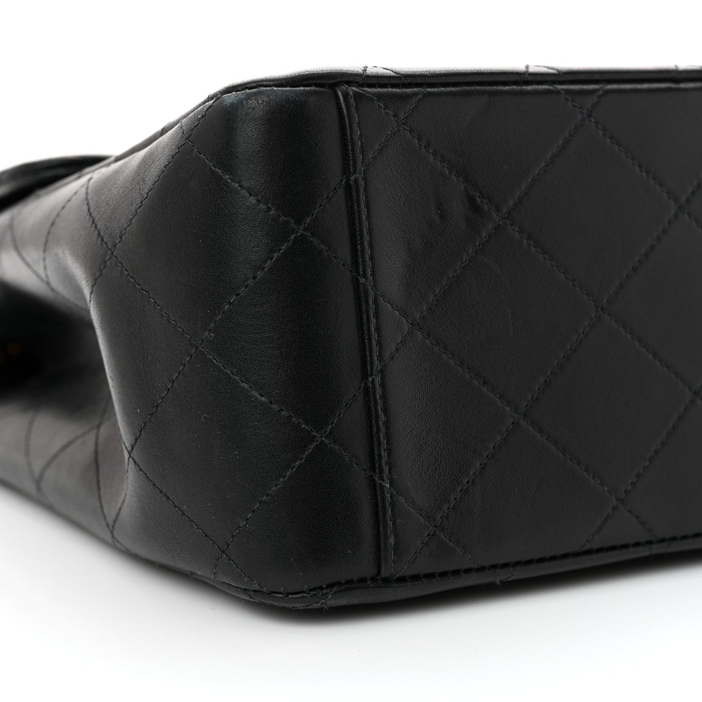 Lambskin Quilted XL Jumbo Single Flap Black