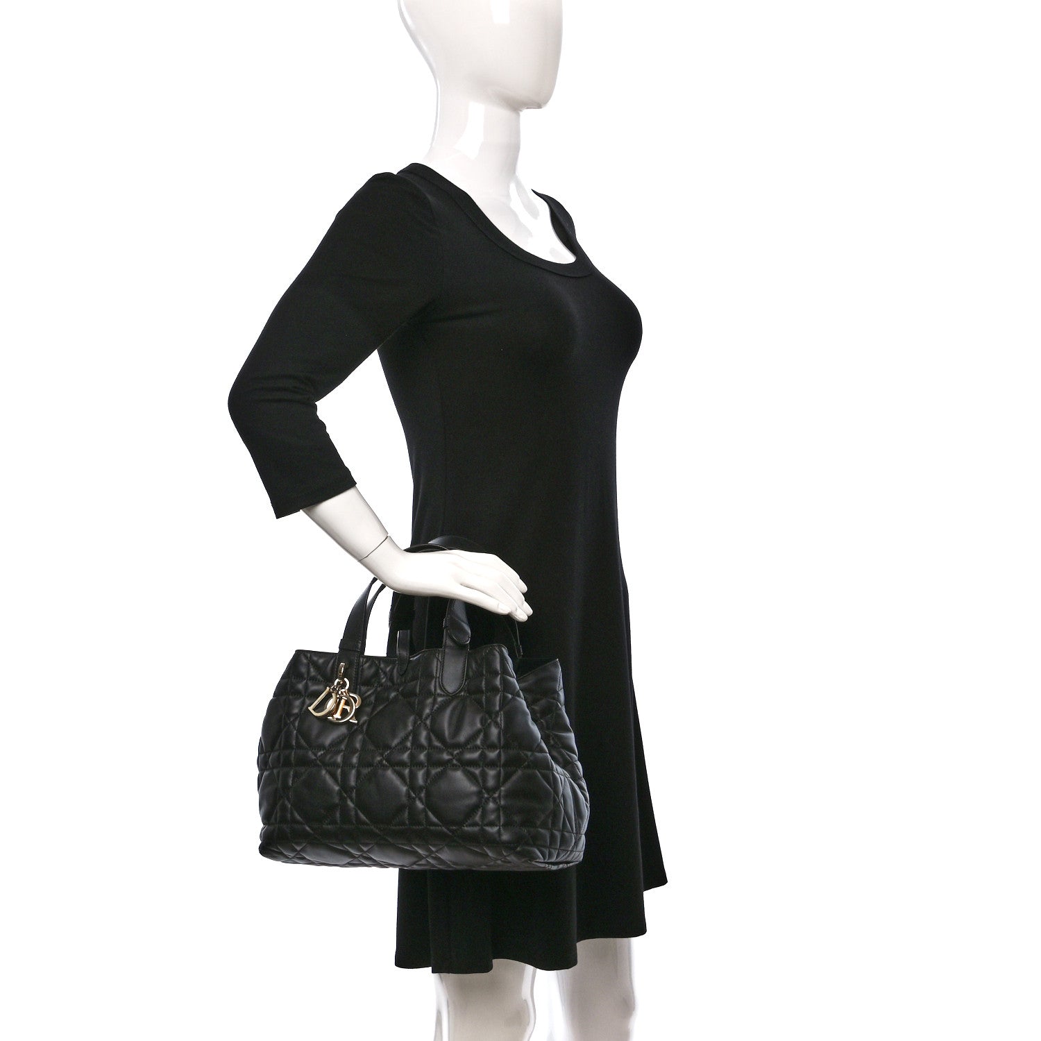 Christian Dior Calfskin Macrocannage Medium Toujours Black 2 of 11