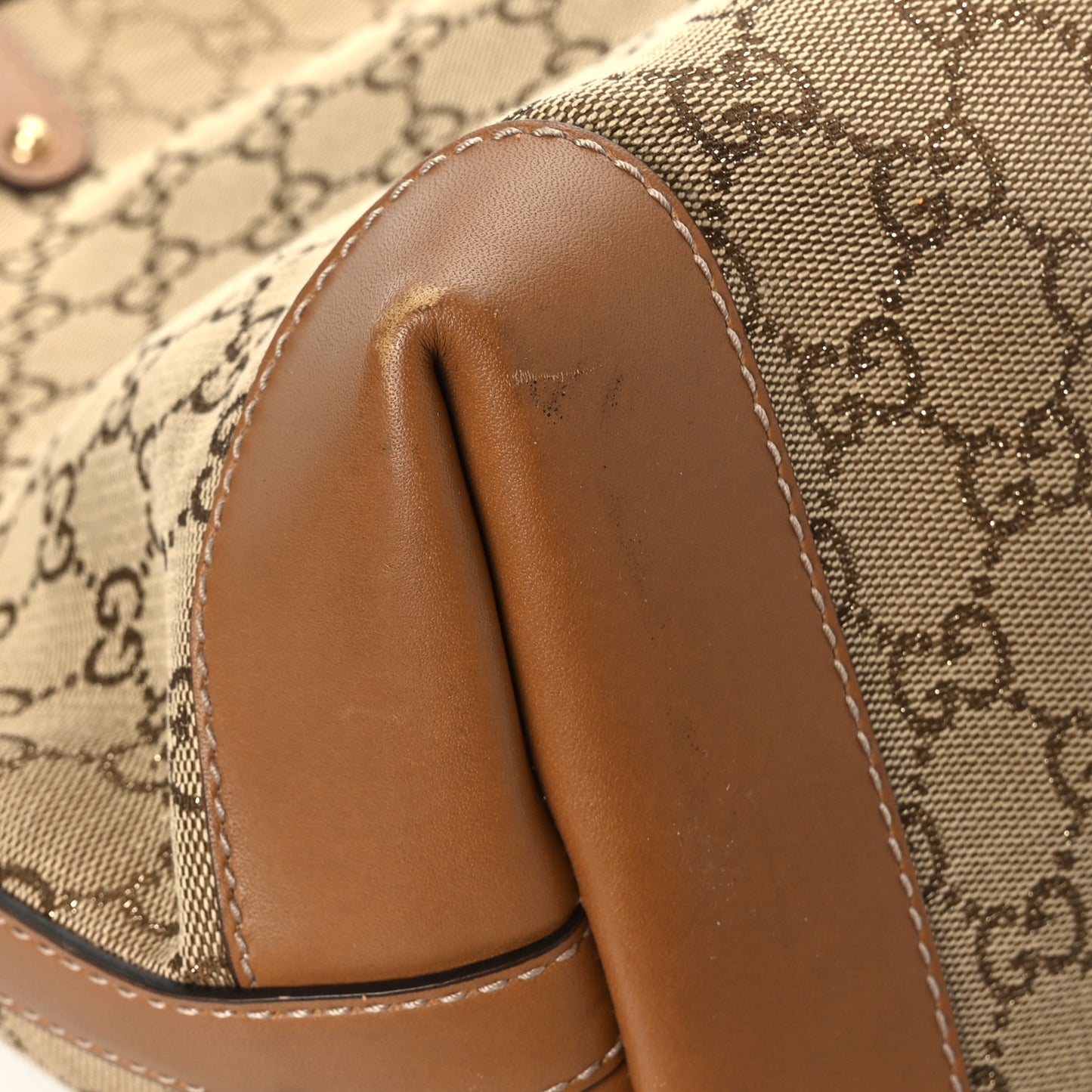 Metallic Monogram Medium Craft Tote Brown