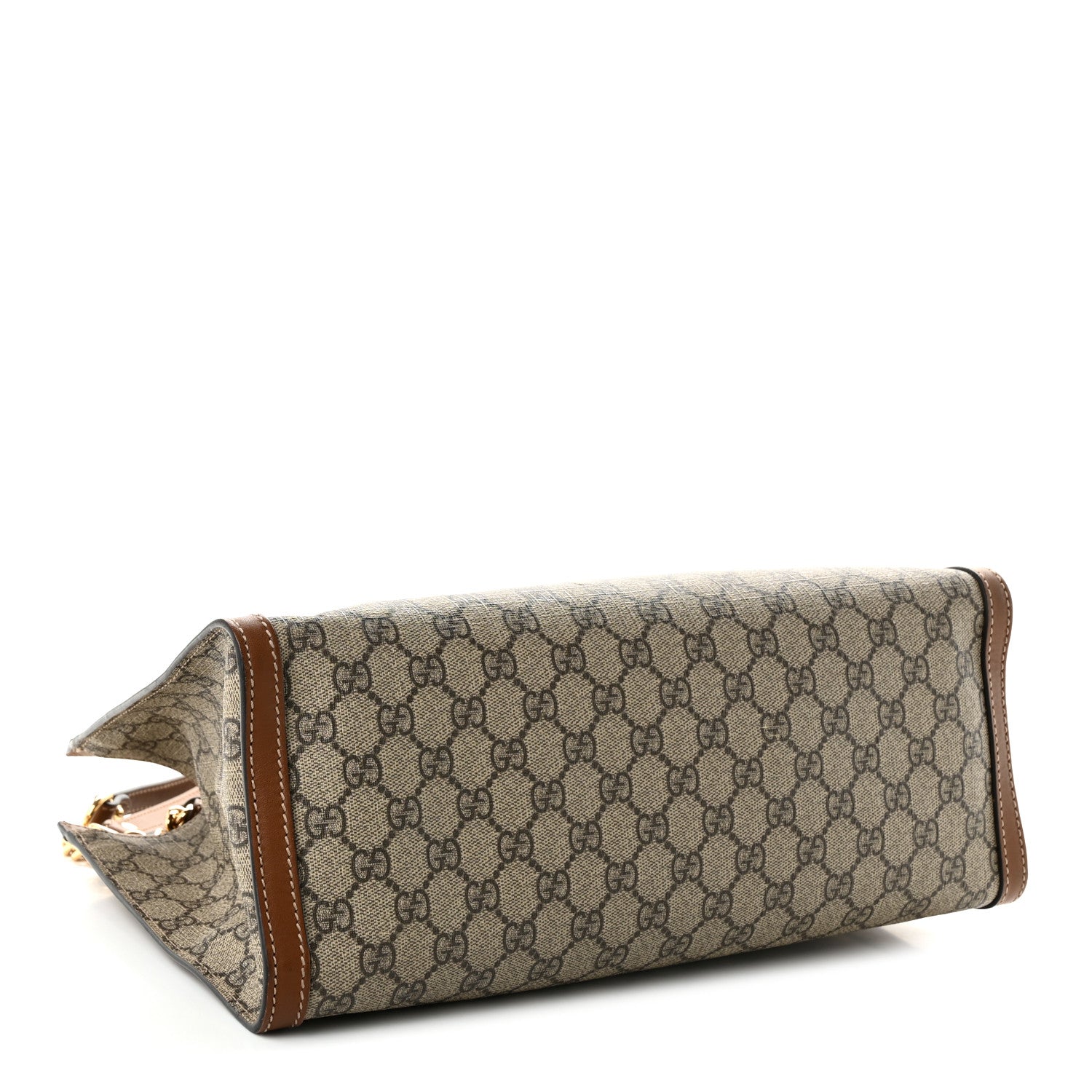 Gucci GG Supreme Monogram Medium Padlock Tote Beige Cuir 3 of 9
