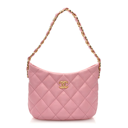 Chanel Lambskin Quilted CC Links Hobo Light Pink 1 of 9