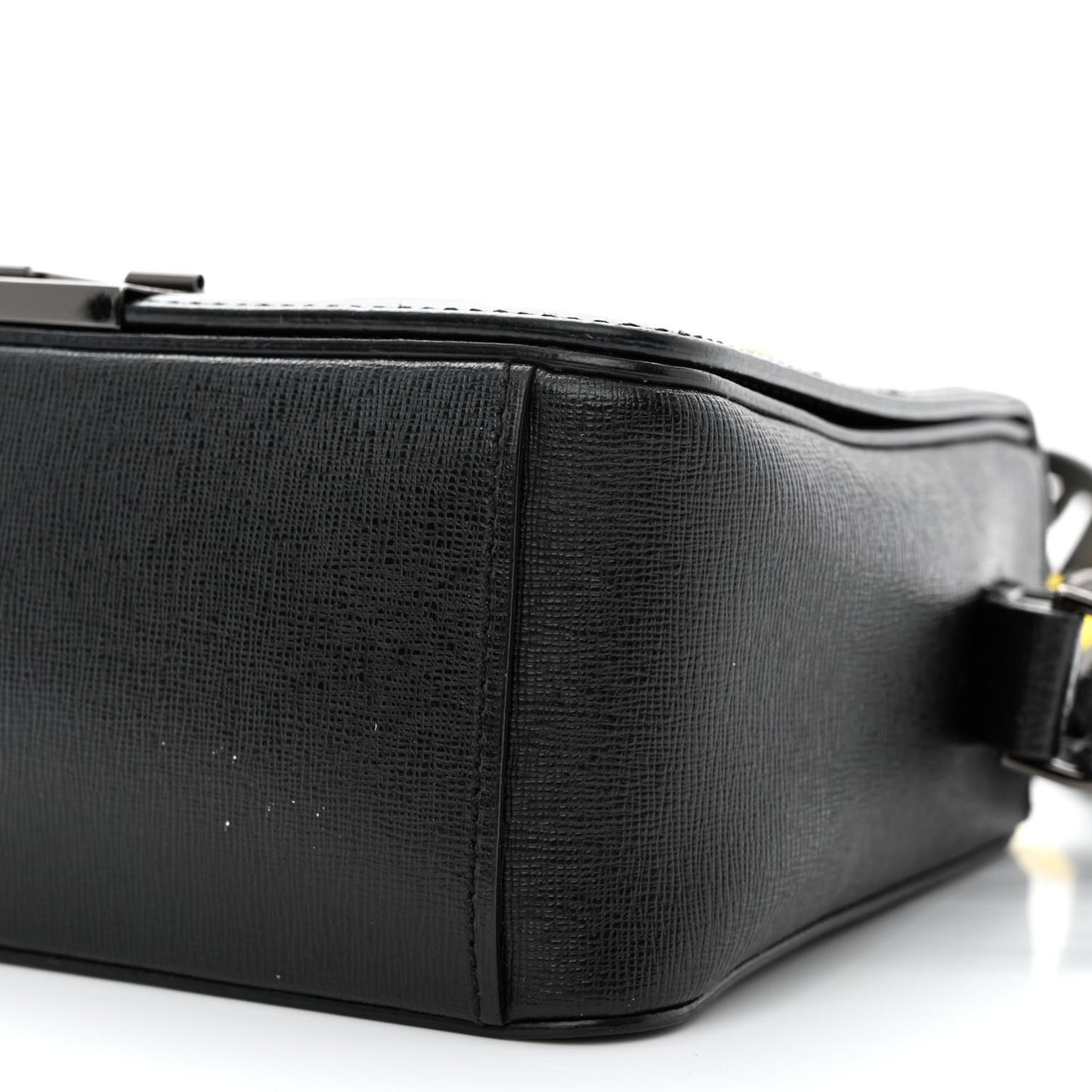 Calfskin Diag Flap Bag Black White