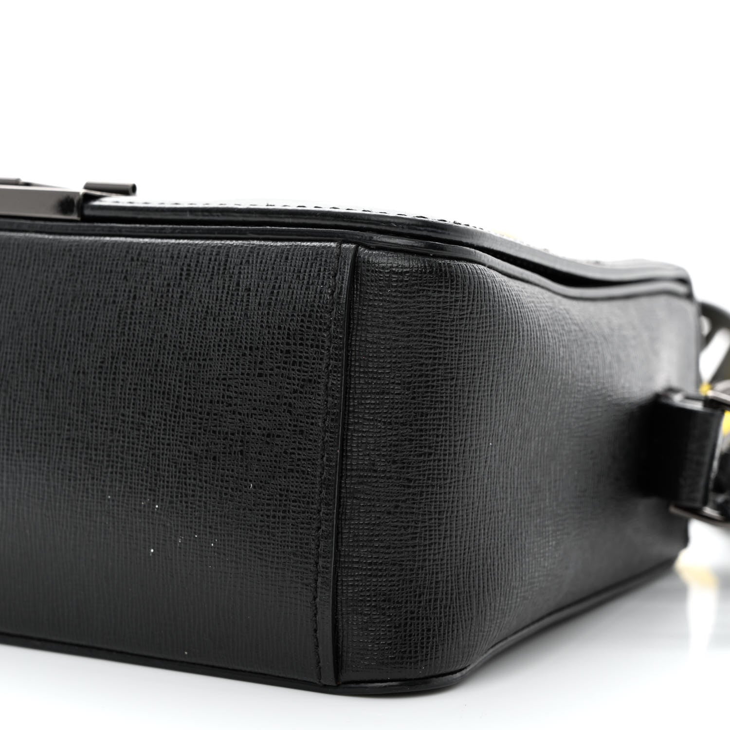 Off-White Calfskin Diag Flap Bag Black White 10 of 15