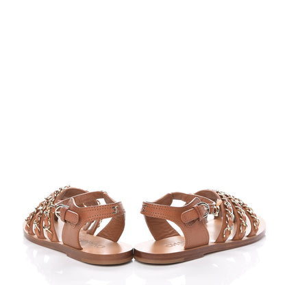 Chanel Calfskin Fantasy Chain Flat Sandals 36 Beige 5 of 14