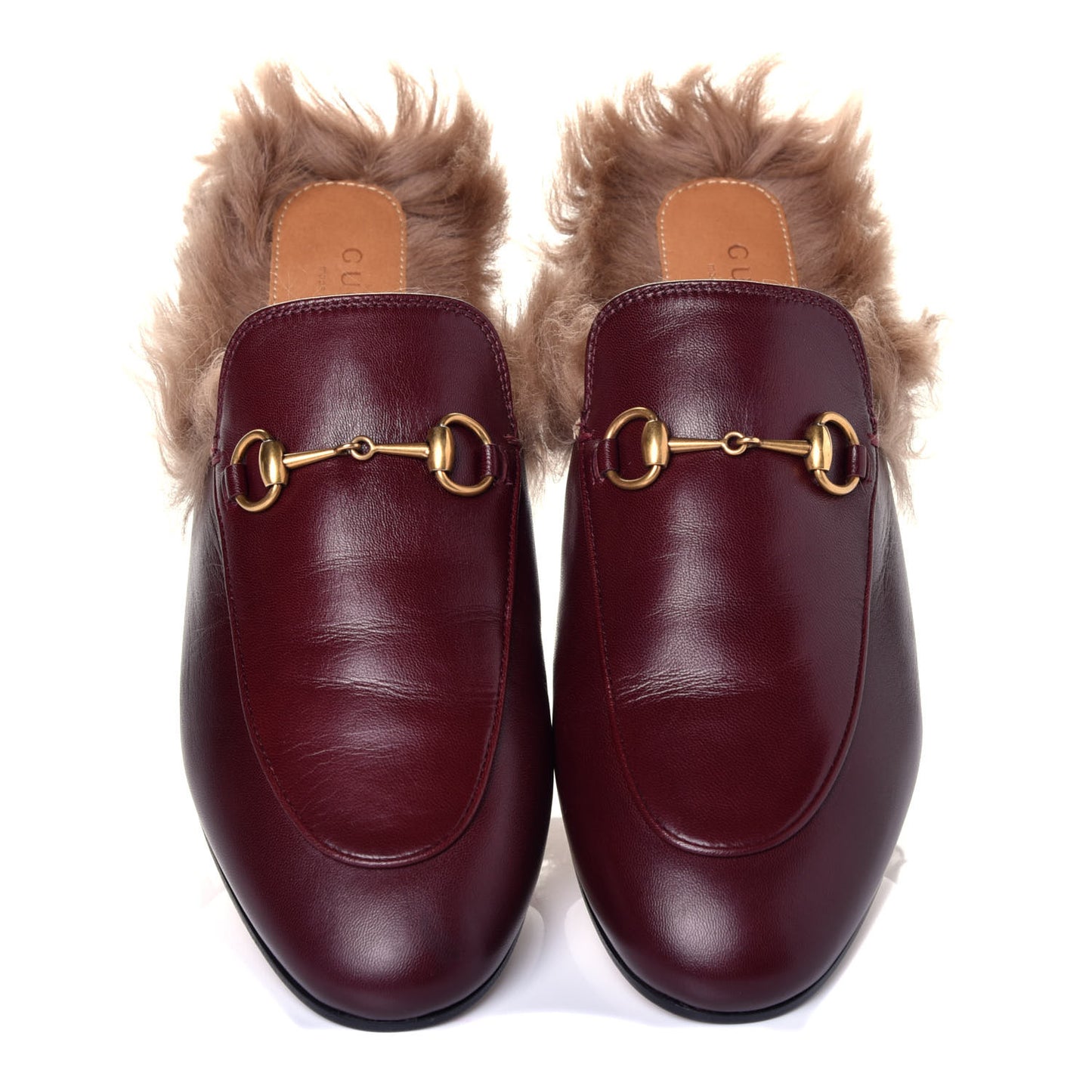 Malaga Kid Fur Womens Princetown Slippers 39 Vintage Bordeaux
