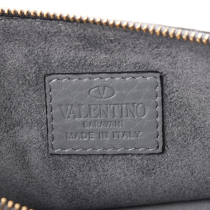 Valentino Garavani Pebbled Calfskin Large Rockstud Zip Pouch Light Stone 6 of 8