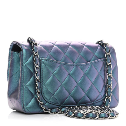 Chanel Iridescent Lambskin Quilted Mini Rectangular Flap Turquoise 3 of 12